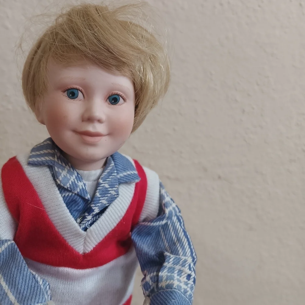 Stylish Doll with Red and Blue Outfit